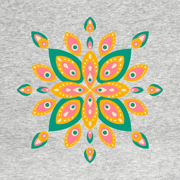 Mid-century style flower mandala by Home Cyn Home 